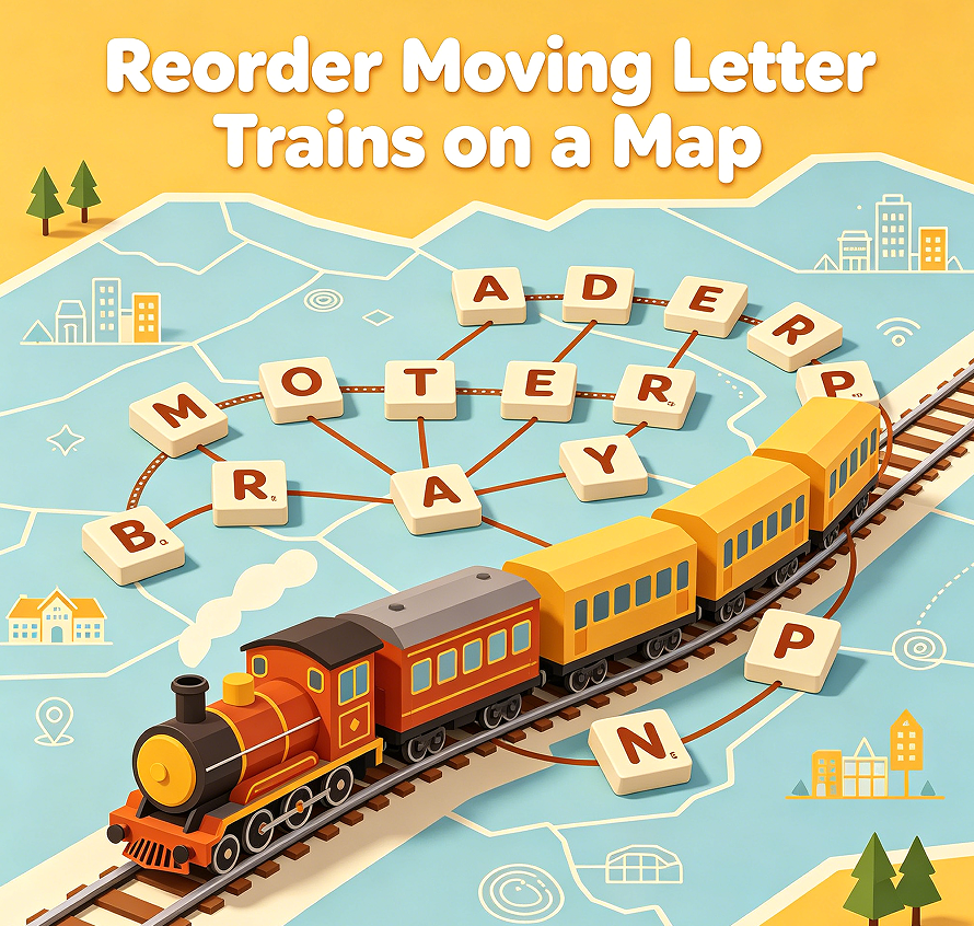 Reorder Moving Letter Trains on a Map