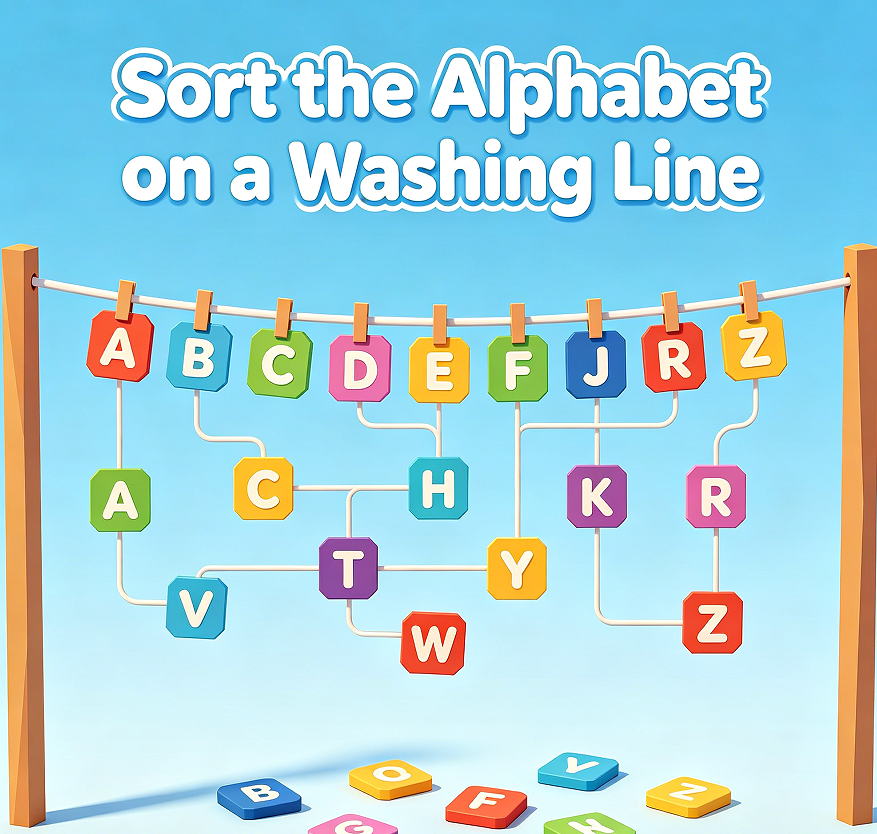 Sort the Alphabet on a Washing Line
