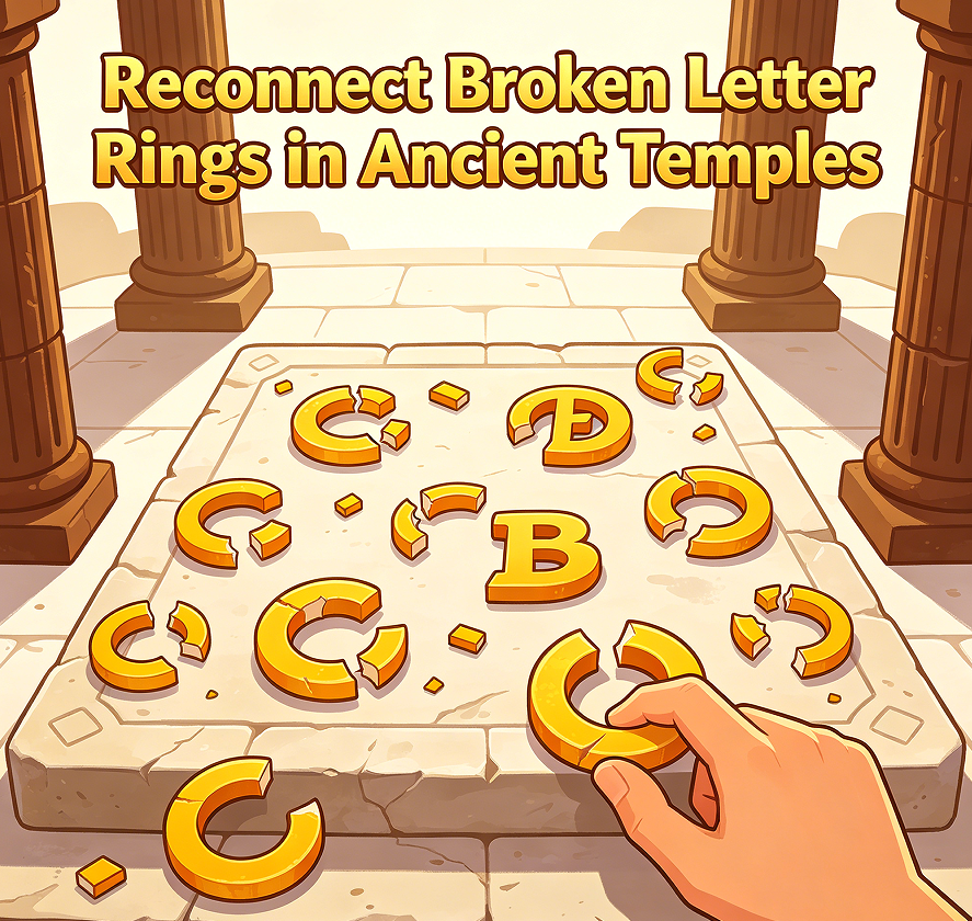 Reconnect Broken Letter Rings in Ancient Temples