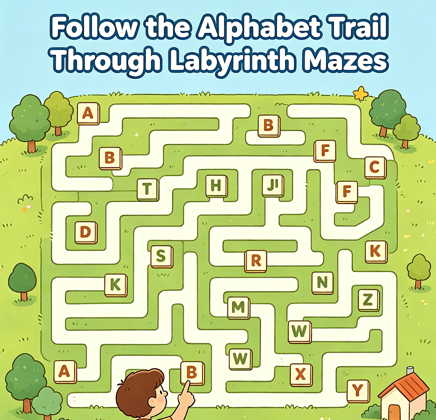 Follow the Alphabet Trail Through Labyrinth Mazes - Image 2