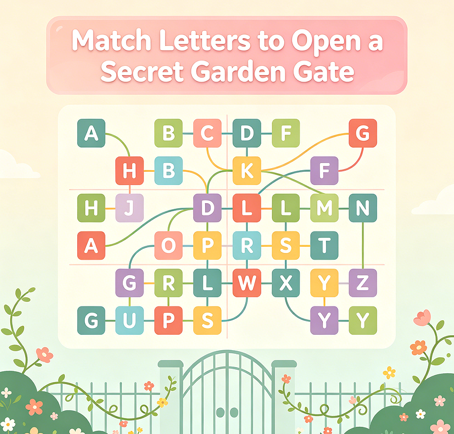 Match Letters to Open a Secret Garden Gate
