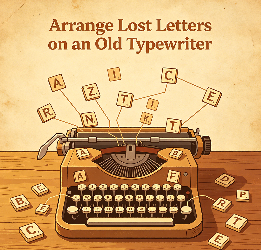 Arrange Lost Letters on an Old Typewriter - Image 2