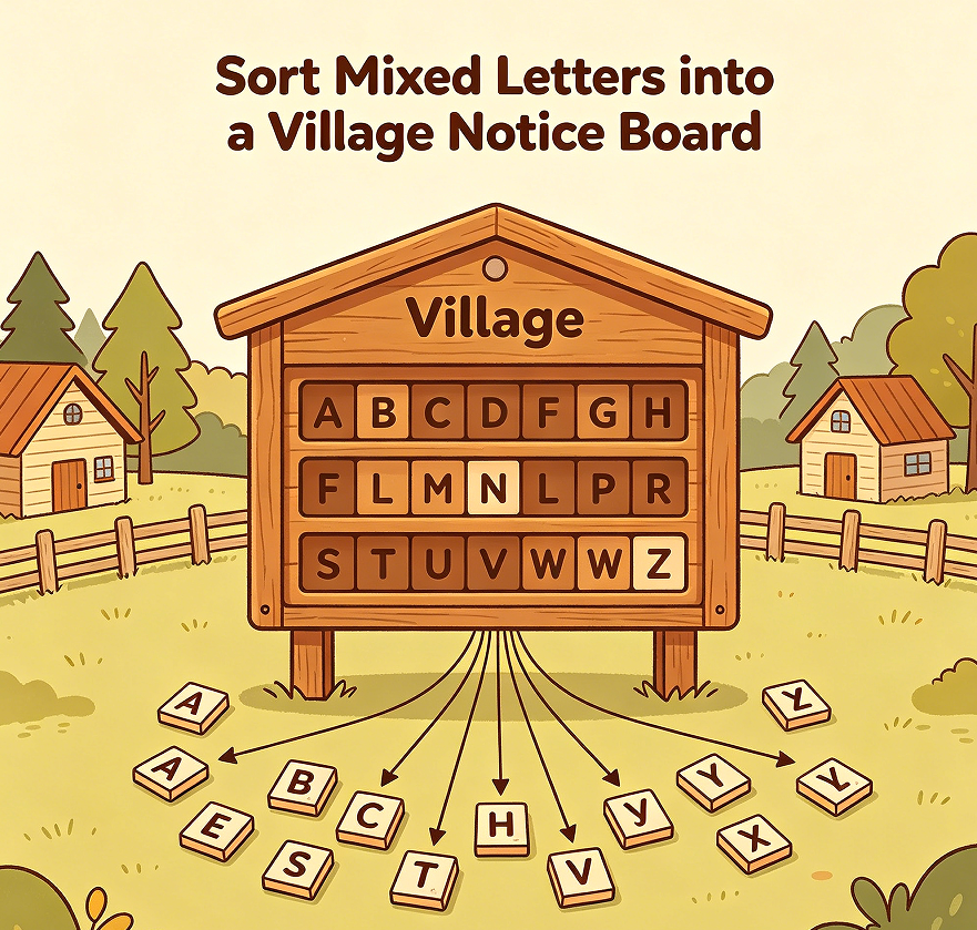 Sort Mixed Letters into a Village Notice Board - Image 2