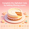 Complete the Alphabet Cake by Adding Missing Layers
