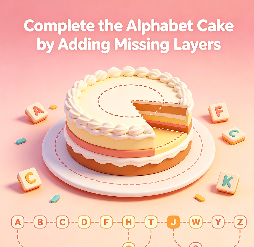 Complete the Alphabet Cake by Adding Missing Layers