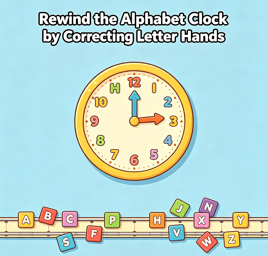 Rewind the Alphabet Clock by Correcting Letter Hands - Image 2