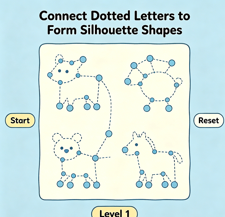 Connect Dotted Letters to Form Silhouette Shapes - Image 2