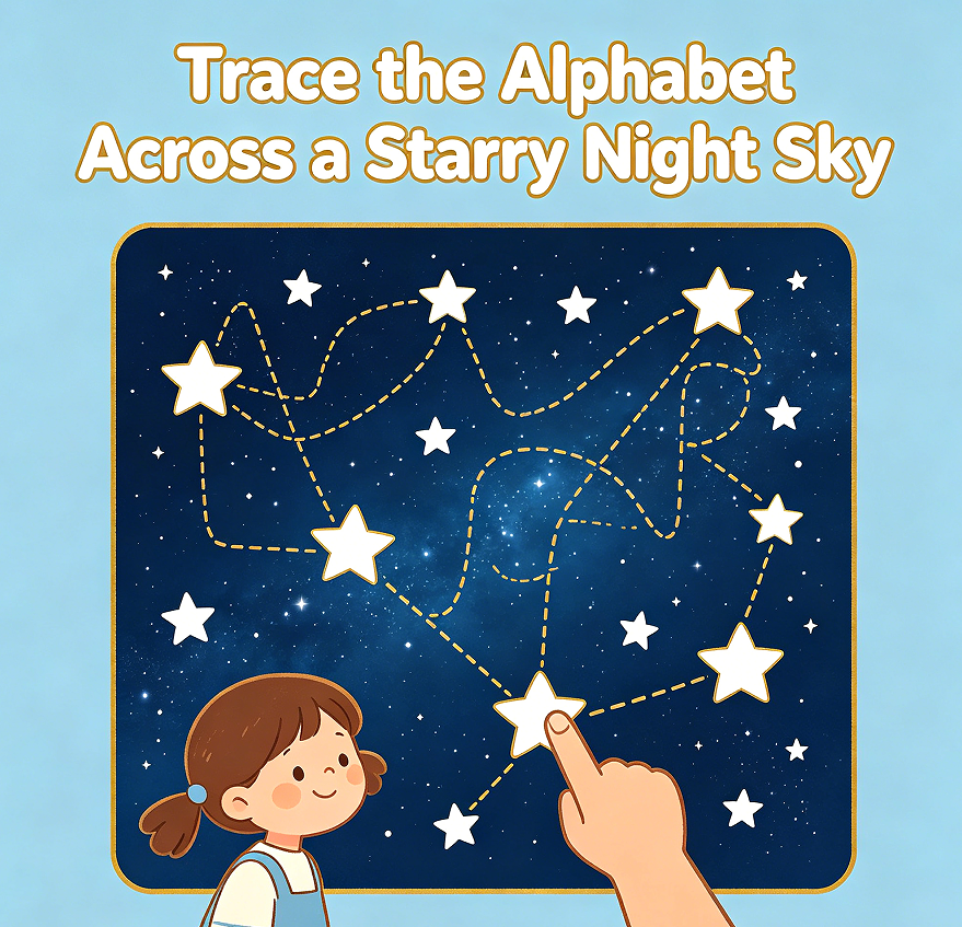 Trace the Alphabet Across a Starry Night Sky