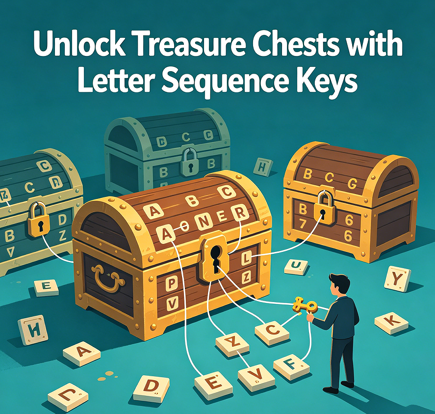 Unlock Treasure Chests with Letter Sequence Keys